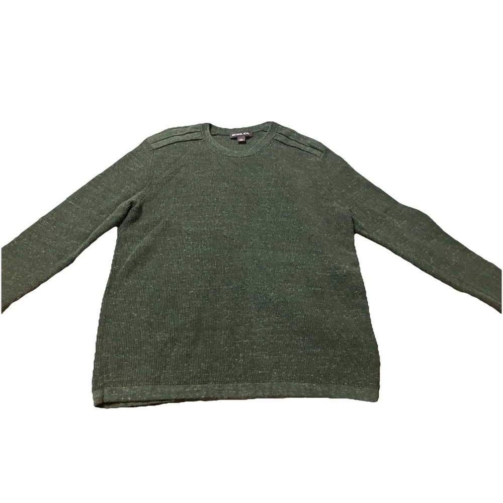 Michael Kors ~Woman Size L~ Olive Green Knit Wool Blend Sweater Top Long Sleeve.